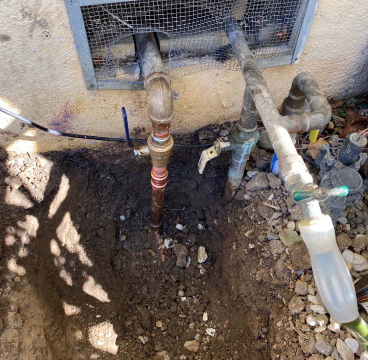 Repaired water leak that was right next to the house and foundation.