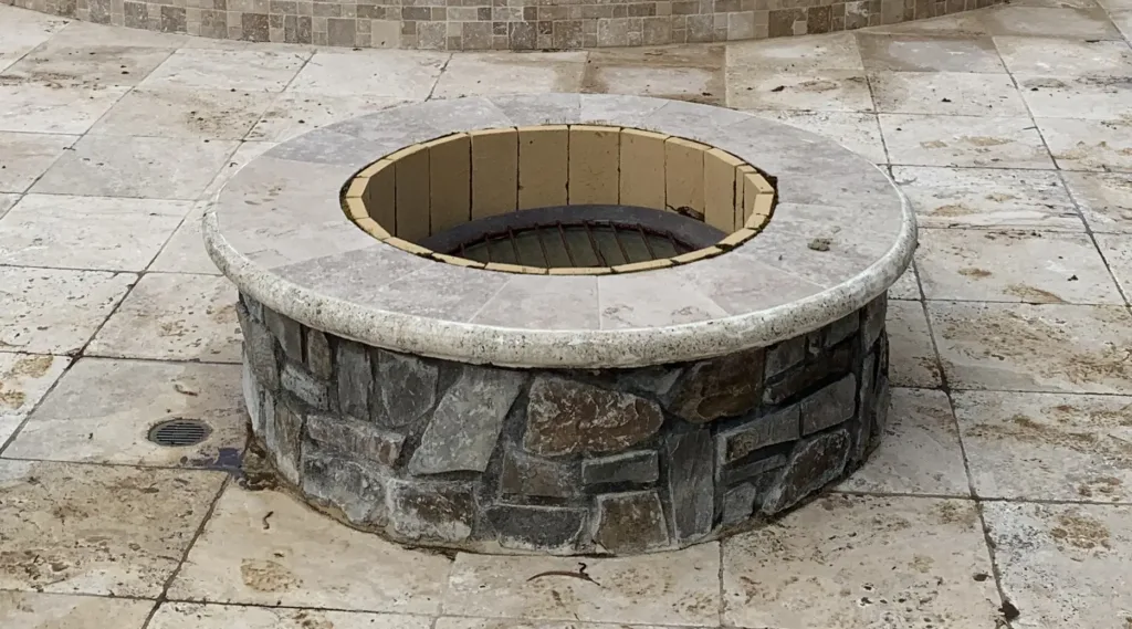 This was just one feature of a beautiful backyard project. We also ran gas to a hot tub, a BBQ, and patio heaters.
