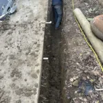 Digging a trench for a french drain