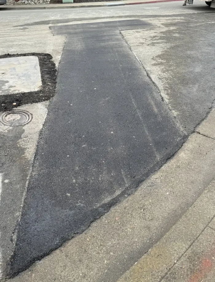 asphalt cover of trench
