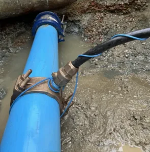 Saddle, Ball Corp and new HDPE Pipe for new water line